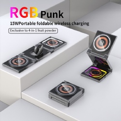 4 in 1 RGB light punk style magnetic wireless charger