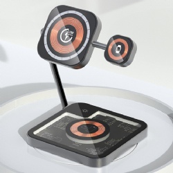 4 in 1 folding transparent wireless charging stand